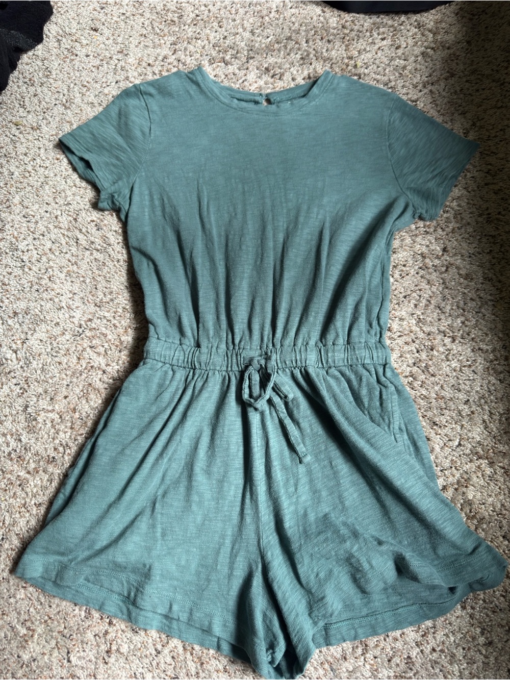 UpWest Short-Sleeve Romper in light teal